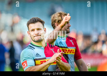 London, UK. 7. Mai 2016. Harlekine Spieler - war Danny Care home Massen in der Aviva Premiership Rugby - Harlequins Vs Exeter Chiefs im Twickenham Stoop Stadium Gruß.  Bildnachweis: Taka Wu/Alamy Live-Nachrichten Stockfoto