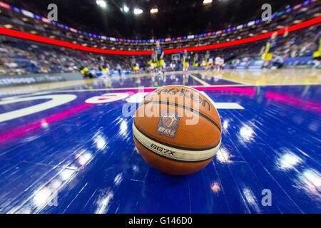 London, UK 8. Mai 2016 Sheffield Haie Vs Leicester Riders bei O2, London, UK.  Sheffield Haie gewinnen 84-77. Bildnachweis: carol Moir/Alamy Live-Nachrichten Stockfoto