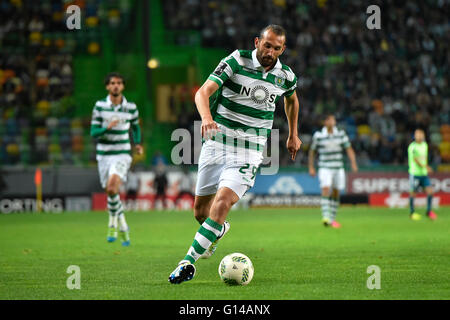 Portugal, Lissabon, kann 07,2016 - Sport-V. SETÚBAL - Barcos, Sporting Spieler, während der portugiesischen Fußball-Liga-match zwischen Sporting und V. Setúbal in Lissabon, Portugal. Foto: Bruno de Carvalho/ImagesPic Stockfoto