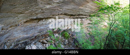 Eine männliche Kletterer am Samstag, 7. Mai 2016 an den Red River Gorge in Kentucky. Jacob Kupferman/CSM Stockfoto