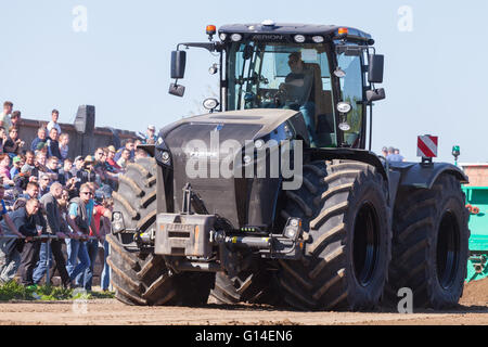 Deutsche Claas Xerion Traktor fährt planmäßig auf ein Motortechnic-fest am 5. Mai 2016 in grimmen / Deutschland Stockfoto