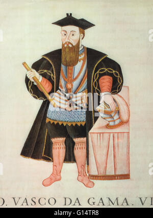 Vasco da Gama, 1. Graf von Vidigueira (1460 oder 1469-1524) war ein portugiesischer Entdecker, eines der erfolgreichsten in dem Zeitalter der Entdeckungen und der Kommandant der ersten Schiffe direkt von Europa nach Indien zu segeln. Auf da Gamas erste Reise führte im Jahre 1497, er Stockfoto