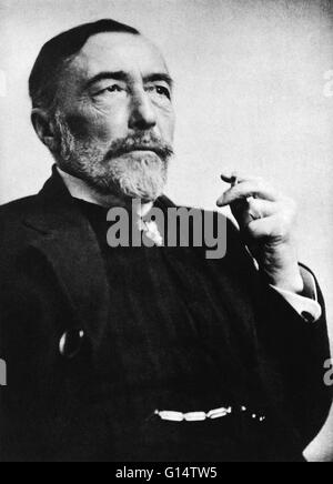 Porträt von Conrad. Joseph Conrad (3. Dezember 1857 - 3. August 1924) war ein polnischer Schriftsteller, in englischer Sprache schrieb, nachdem er sich in England. Er war britischer Nationalität im Jahr 1886 erteilt, aber immer hielt sich ein Pole. Conrad gilt als eines der gr Stockfoto