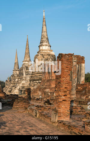 Drei Chedis (Stupas) im Wat Phra Si Sanphet, Ayutthaya, Thailand Stockfoto