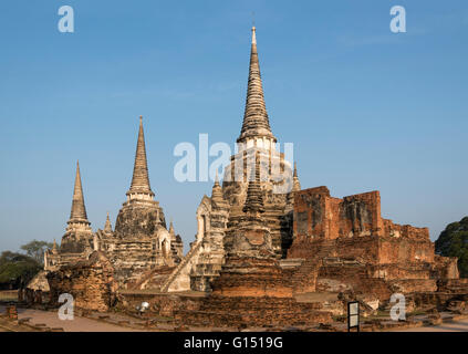 Drei Chedis (Stupas) im Wat Phra Si Sanphet, Ayutthaya, Thailand Stockfoto