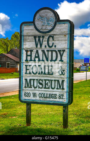 William Christopher Handy Geburtsort Zeichen in Florence, Alabama Stockfoto