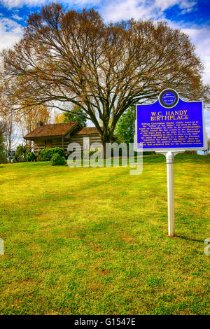 William Christopher Handy Geburtsort Zeichen in Florence, Alabama Stockfoto