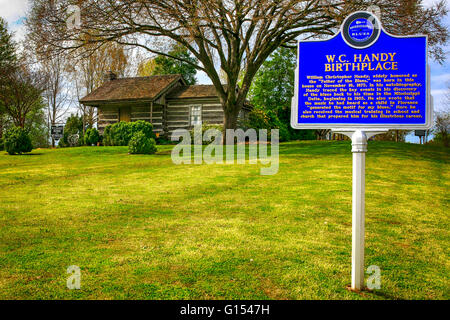 William Christopher Handy Geburtsort Zeichen in Florence, Alabama Stockfoto