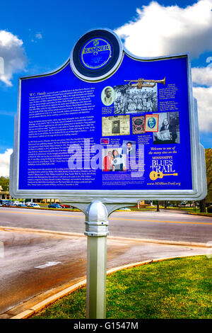 William Christopher Handy Geburtsort Zeichen in Florence, Alabama Stockfoto