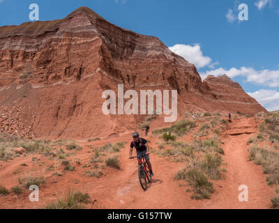 Klippen entlang der Strecke, Lighthouse Trail, Palo Duro State Park, Texas. Stockfoto