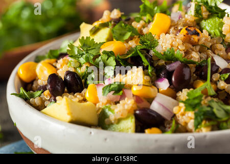 Hausgemachte südwestliche mexikanische Quinoa Salat mit Bohnen Mais und Koriander Stockfoto