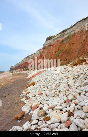 Alten Hunstanton Sandstein und Kreide Klippen Norfolk England UK Stockfoto