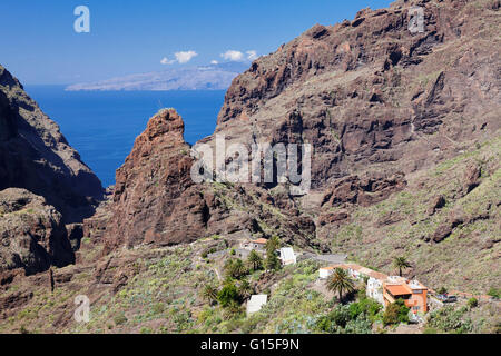 Berg Dorf Masca, Teno-Gebirge, Teneriffa, Kanarische Inseln, Spanien, Europa Stockfoto