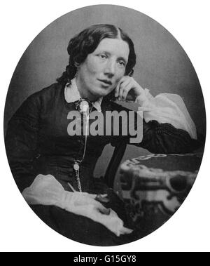 Harriet Beecher Stowe (14. Juni 1811 - 1. Juli 1896) war ein US-amerikanischer Abolitionist und Autor. Ihr Roman Onkel Toms Cabin (1852) dargestellt Leben für Afro-Amerikaner in der Sklaverei. Es wurde gelesen und gesehen von Millionen als Roman und spielen, und wurde Influentia Stockfoto