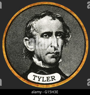 John Tyler (29. März 1790 - 18. Januar 1862) war der 10. Präsident der USA (1841-1845). Zunächst ein Demokrat, seine Opposition gegen Andrew Jackson und Martin Van Buren führte ihn zur Allianz mit der Whig Party. Ein Eingeborener von Virginia, war er ein Stockfoto