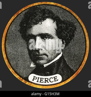 Franklin Pierce (23. November 1804 - 8. Oktober 1869) war der 14. Präsident der Vereinigten Staaten (1853-1857). Er war ein Demokrat und ein "Doughface" (ein Nordländer mit südlichen Sympathien), der im US-Repräsentantenhaus und im Senat diente. Er auch Stockfoto