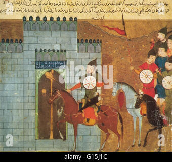 Dschingis Khan (1162?-1227), geboren Temujin und auch bekannt unter dem Namen Tempel Taizu, war der Gründer und der große Khan (Kaiser) des mongolischen Reiches, welches das größte zusammenhängende Reich in der Geschichte nach seinem Tod wurde. Er übernahm die Leitung der Mongola in Stockfoto