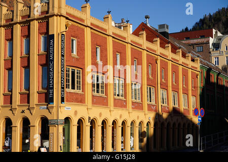 Hanseatische Museum Gebäude, Bryggen, Bergen, Norwegen, Hordaland, Scandinavia Stockfoto