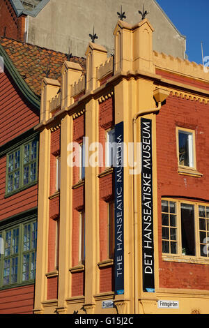 Hanseatische Museum Gebäude, Bryggen, Bergen, Norwegen, Hordaland, Scandinavia Stockfoto