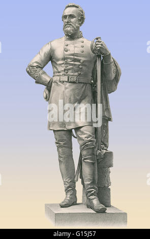 Verbesserte Darstellung von Thomas Jonathan "Stonewall" Jackson (21. Januar 1824 - 10. Mai 1863), einem konföderierten General während des amerikanischen Bürgerkriegs Farbe. Jackson gilt als einer der begabtesten taktischen Kommandanten in der amerikanischen Geschichte. Seine Vall Stockfoto
