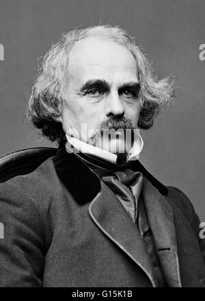 Nathaniel Hawthorne (4. Juli 1804 - 19. Mai 1864) war ein US-amerikanischer Schriftsteller und Kurzgeschichte Schriftsteller. Viel seines Schreibens konzentriert sich auf New England, wobei viele Werke mit moralischen Allegorien mit einer puritanischen Inspiration. Seine Fiktion Werke gelten als Teil des Stockfoto