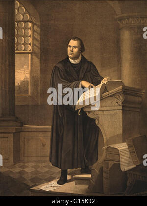 Martin Luther (1483-1546). Deutscher Reformator. Abbildung der ...