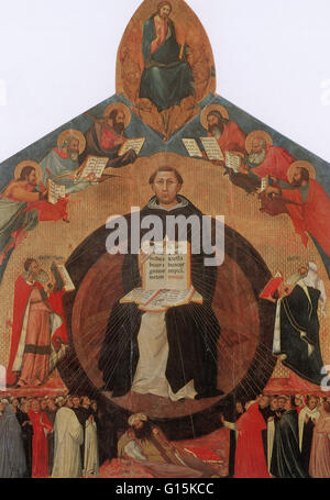 Thomas Aquinas (28 Januar 1225-7 März 1274) war ein italienischer Dominikanermönch und Priester und ein einflussreicher Philosoph und Theologe in der Tradition der Scholastik, innerhalb derer er auch bekannt als "Doctor Angelicus" und "Doctor Communis" ist. Er Stockfoto