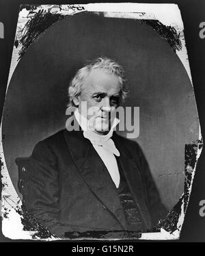 James Buchanan, Jr. (23. April 1791 - 1. Juni 1868) war der 15. Präsident der USA (1857-1861). Er ist der einzige Präsident, die ein Leben lang Junggeselle geblieben, und der letzte Präsident, geboren im 18. Jahrhundert. Er vertrat den Bundesstaat Pennsylvania in den USA Stockfoto