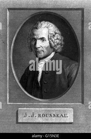 Jean-Jacques Rousseau (28. Juni 1712 - 2. Juli 1778) war ein Schweizer Philosoph, Schriftsteller und Komponisten des 18. Jahrhunderts Romantik des französischen Ausdrucks. Seine politische Philosophie beeinflusst der französischen Revolution sowie der allgemeinen Entwicklung der modernen pol Stockfoto