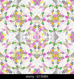 Digitale Collagen und Foto Manipulation Technik Boho Stil geometrischen Musterdesign Design in gemischten Farben Stockfoto