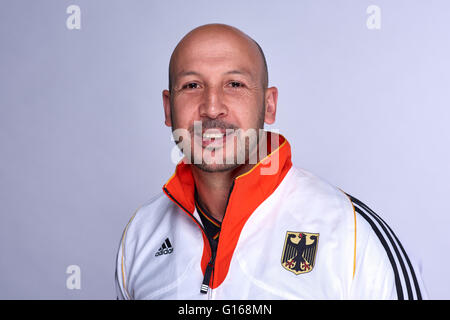 Köln, Deutschland. 9. Mai 2016. Deutsche Männer Taekwon-Do National Coach Aziz Acharki, fotografiert im Guest House an der Deutschen Sporthochschule in Köln, Deutschland, 9. Mai 2016. Foto: BERND THISSEN/Dpa/Alamy Live-Nachrichten Stockfoto