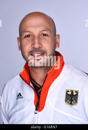 Köln, Deutschland. 9. Mai 2016. Deutsche Männer Taekwon-Do National Coach Aziz Acharki, fotografiert im Guest House an der Deutschen Sporthochschule in Köln, Deutschland, 9. Mai 2016. Foto: BERND THISSEN/Dpa/Alamy Live-Nachrichten Stockfoto