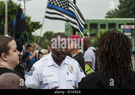 Ferguson, Missouri, USA. 9. Mai 2016. Neue Ferguson, Mo Polizei-Chef Delrish Moss © Steve Pellegrino/ZUMA Draht/Alamy Live News Stockfoto