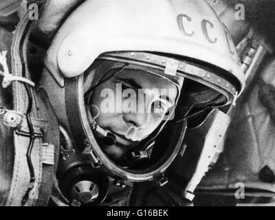 Yuri Alekseyevich Gagarin (9. März 1934 - 27. März 1968) war ein sowjetischer Pilot und Kosmonaut. Nach seinem Abschluss an einer Fachschule im Jahre 1955, wurde er von der sowjetischen Armee eingezogen und an der ersten Tschkalow Air Force Pilot School. Im Jahre 1960, nach viel se Stockfoto