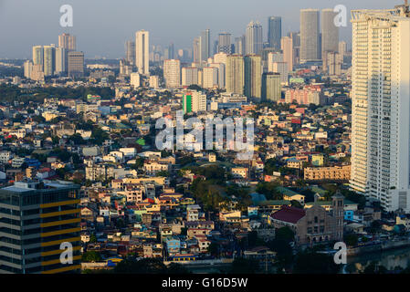 Philippinen, Manila, Makati suburban, anzeigen, Mandaluyong Stadt und Wolkenkratzer des Pasig City / PHILIPPINEN, Manila, Stadtteil Makati, Hochhaeuser, Blick Zu Mandaluyong City Und Pasig City Stockfoto