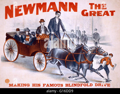 Berechtigt: "Der große Newmann" Lithographie Plakat erstellt von der Riverside Printing Company, 1898. Charles Andrew George Newmann (28. November 1880 - 29. Dezember 1952) war ein US-amerikanischer Mentalist Hypnotist und Pionier. Er entstand während der Pionierzeit whe Stockfoto