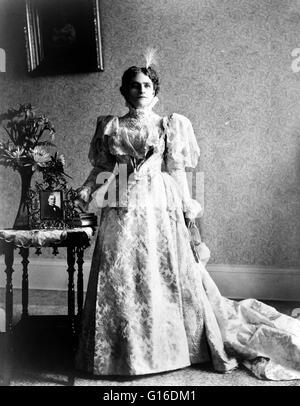 Ida Saxton McKinley (8. Juni 1847 - 26. Mai 1907), Ehefrau von William McKinley war First Lady der Vereinigten Staaten von 1897 bis 1901. Ida war raffiniert, charmant und auffallend attraktiv. Während einzelne arbeitete sie eine Zeit lang als Kassiererin in ihres Vaters bank Stockfoto