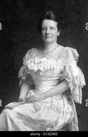 Edith Kermit Carow Roosevelt (6. August 1861 - 30. September 1948) war die zweite Frau des Präsidenten Theodore Roosevelt und diente als First Lady der USA während seiner Präsidentschaft von 1901 bis 1909. Edith neben Theodore Roosevelt wuchs und war seine erste Stockfoto