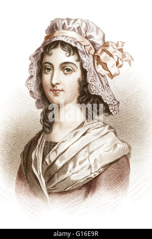 Charlotte Corday (27. Juli 1768 - 17. Juli 1793) war eine Figur der französischen Revolution. Im Jahre 1793 wurde sie unter die Guillotine für die Ermordung des jakobinischen Führer Jean-Paul Marat hingerichtet. Ihre Entscheidung, Marat zu töten war nicht nur durch ihre Revul angeregt. Stockfoto