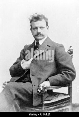 Johan Julius Christian Sibelius (8. Dezember 1865 - 20. September 1957) war ein finnischer Komponist der Spätromantik. Der Kern seiner Werk ist seine Reihe von sieben Sinfonien. Wie Beethoven, Sibelius jedes aufeinanderfolgenden Arbeit verwendet, um seine o weiterentwickeln Stockfoto