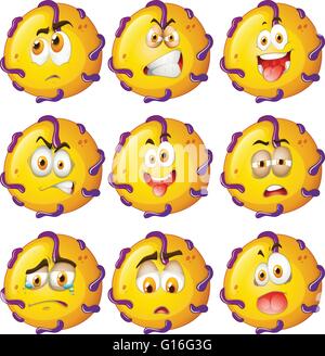 Gelbe Viech mit Mimik illustration Stock Vektor