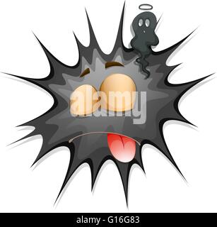 Schwarze Spritzer mit Gesicht illustration Stock Vektor