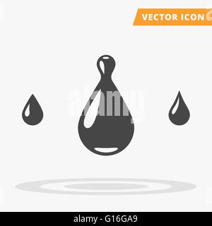 Schwarzen Tropfen flach Vektor icon Stock Vektor