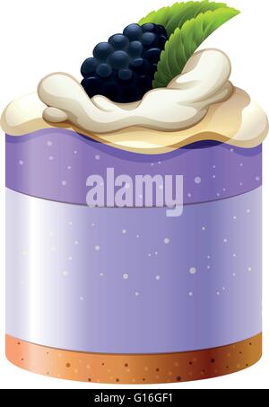 Blackberry-Kuchen mit Kruste Basis illustration Stock Vektor