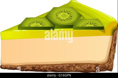 Käsekuchen mit frischen Kiwi illustration Stock Vektor