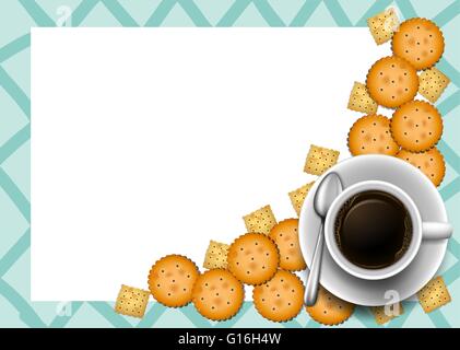 Kekse und Kaffee auf Grenze illustration Stock Vektor