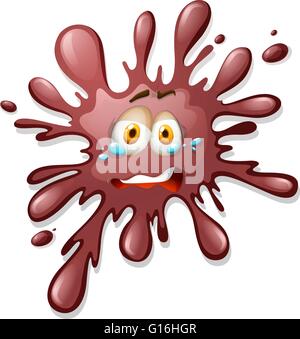 Weinendes Gesicht auf braune Spritzer illustration Stock Vektor