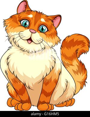 Süße Kätzchen mit langen Haaren Stock Vektor