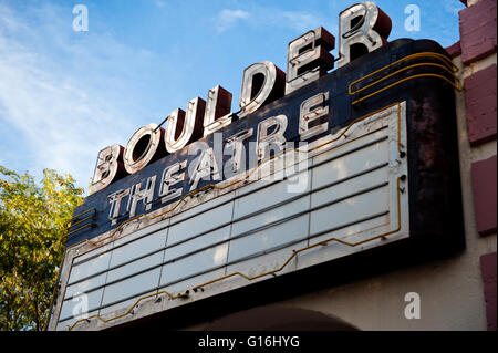 Boulder Theater Laufschrift Leuchtreklame Boulder City, Nevada Stockfoto