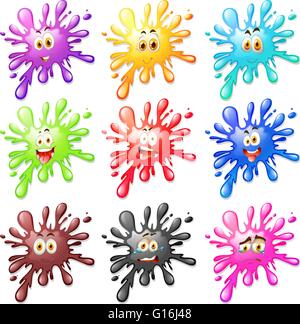 Mimik auf dem Wasser Spritzen, Abbildung Stock Vektor